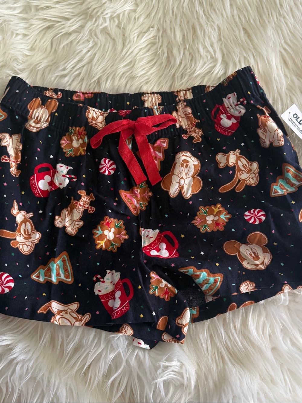 Old Navy gingerbread Disney Pajama Shorts NEW W TAGS